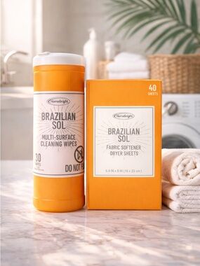 Brazilian Sol Homebright Cleaning Wipes + Dryer Sheets Bundle 🌞 Luxe Scent Set